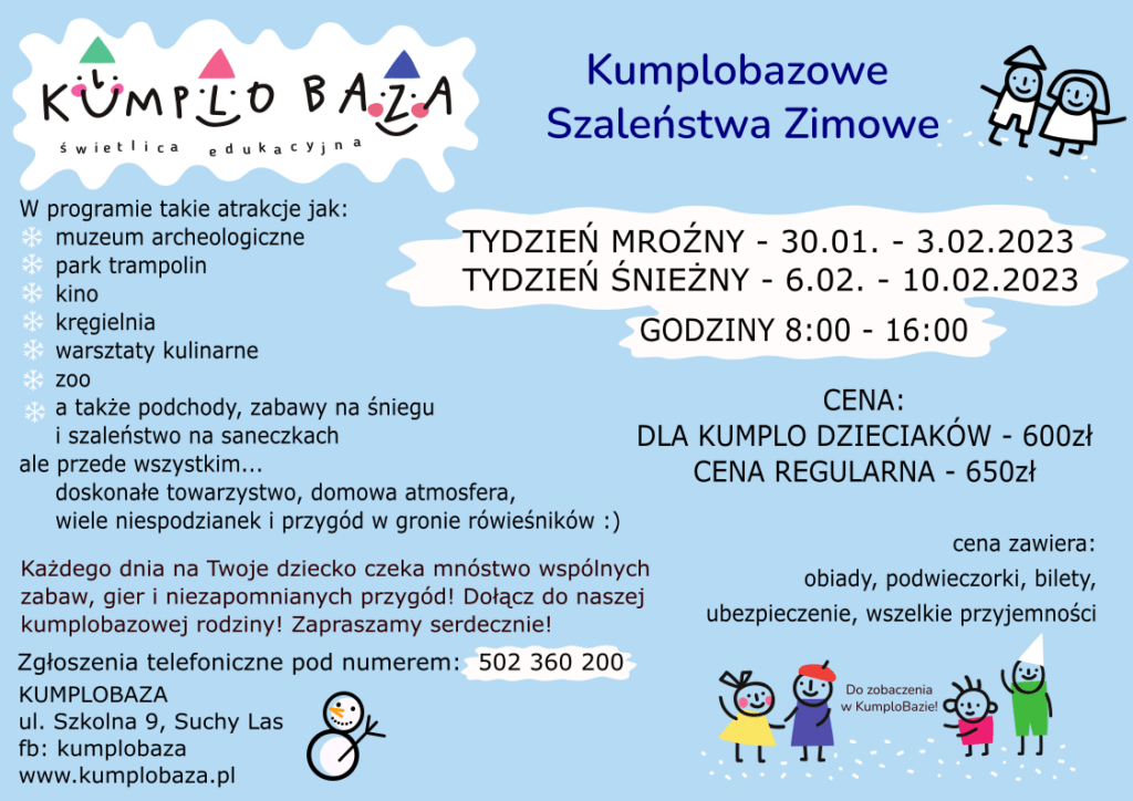 Półkolonie - zima 2023