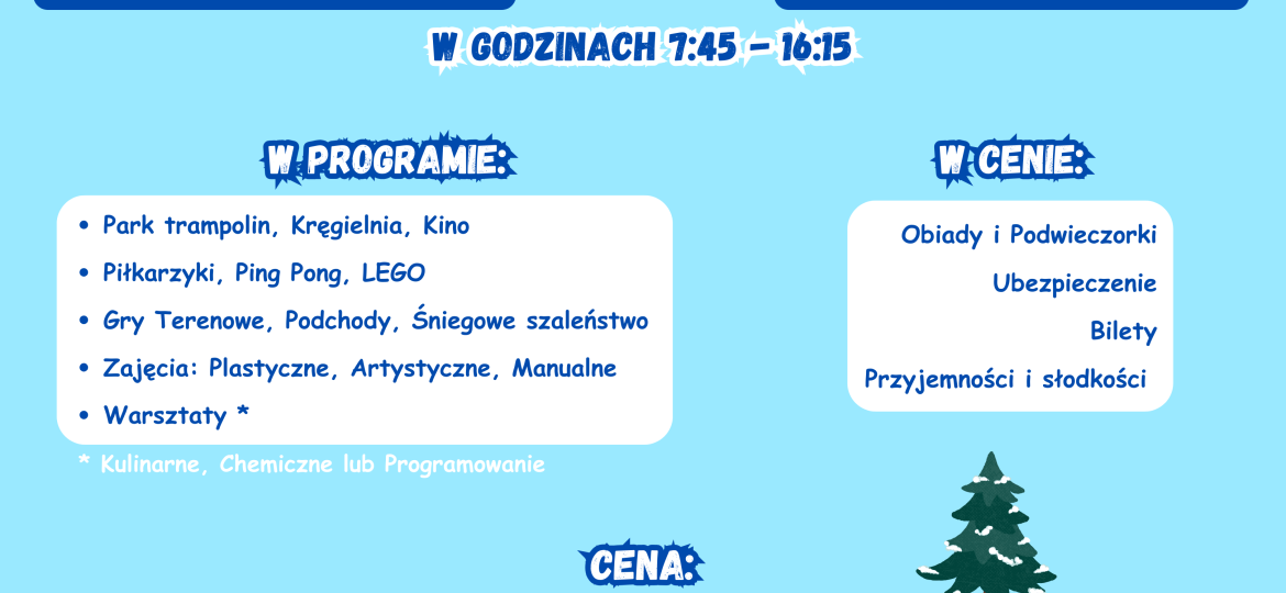 Ferie Zimowe Ulotka - Do druku